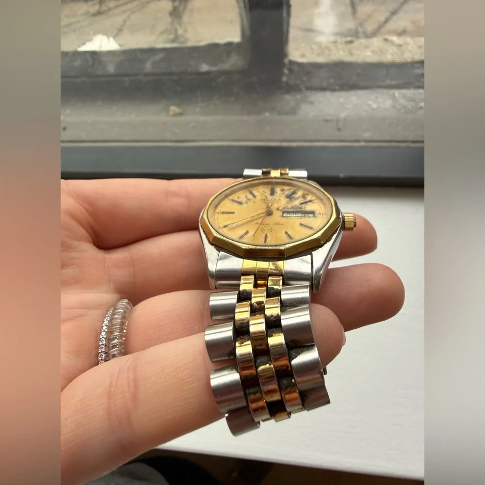 Vintage Bulova Marine Star Two-Tone Day Date Watch – Parts / Repair - Picture 3 of 9